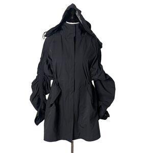 Fabletics Womens Weather Resistant‎ Oversized Giana Jacket Size S Black Hooded